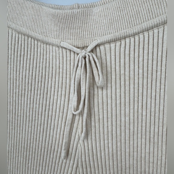 Mon Renn Beige Ribbed Knit Pants size Large - Picture 5 of 5